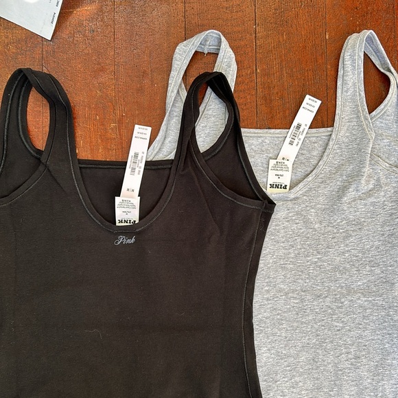 NWT Set of 2 VS Pink Base Cotton Bodysuits - Picture 3 of 11